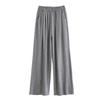 Gray glutinous rice pants women's spring and autumn soft waxy new narrow version high waist drape loose casual straight wide leg pants