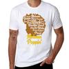 Melanin Poppin' Cool Black Queen T-Shirt Simple Solid Color Crew Neck Tee