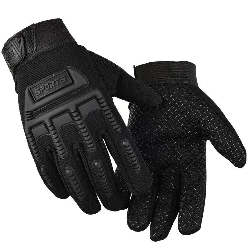 1 Pair Full Finger Tactical Gloves Kids Anti-slip Hard Protect Gear Riding Gloves Camouflage Combat Glove Garden Gloves