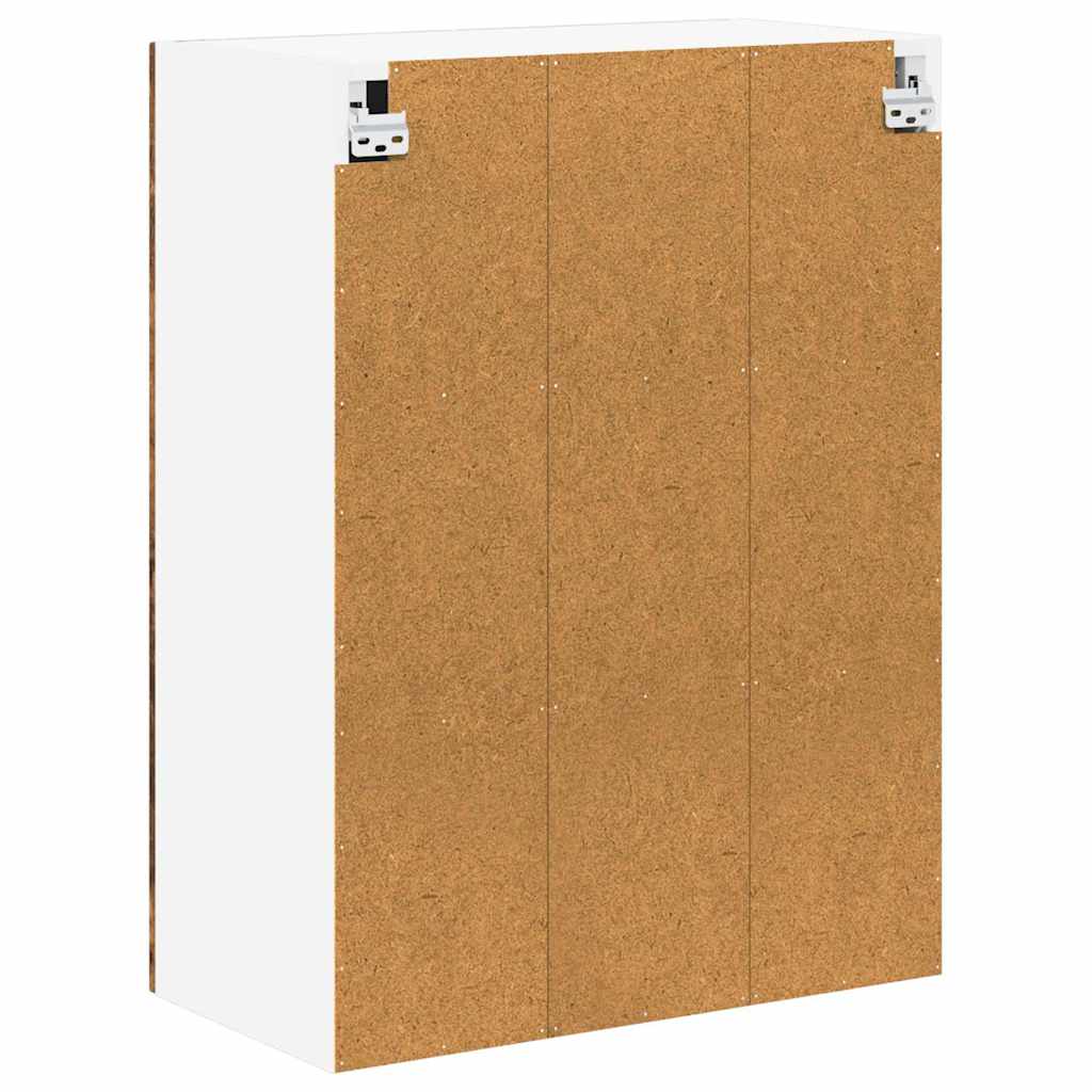 Wall Mounted Glass Cabinet LUCCA Smoked Oak 60 X 31 X 80 Cm