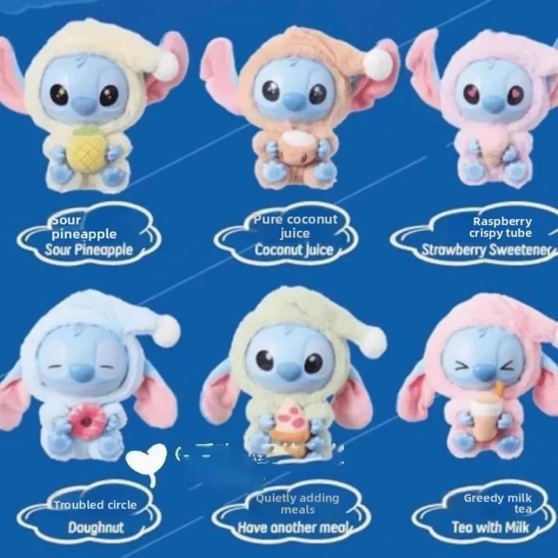 Nwe Miniso Disney Stitch Eat Some Thing Before Sleep Series Vinyl Blind Box Bag Pendant Cute Doll Mystery Box Toy Adult Gift