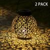 Tomshine Outdoor Solar Lantern Light Hollowed-out Design Decorative Metal Hanging LED Lights