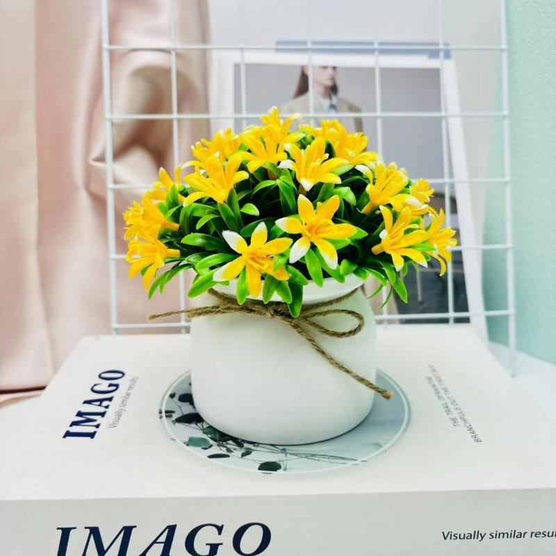 31 Small Orchids Potted Plants Artificial Flower Potted Plants Artificial Plants and Green Plants for Decoration