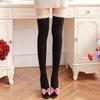 Japanese Style Twisted Lolita Over-the-Knee Lace Socks for Girls - White & Black