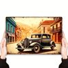 Metal Tin Sign Vintage Retro Car Street Art Wall Decor Classic Black Automobile