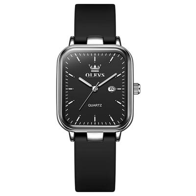 Women's Silicone Band Classic Quartz Watch, Elegant, Popular, Stylish Gift for Women, Black