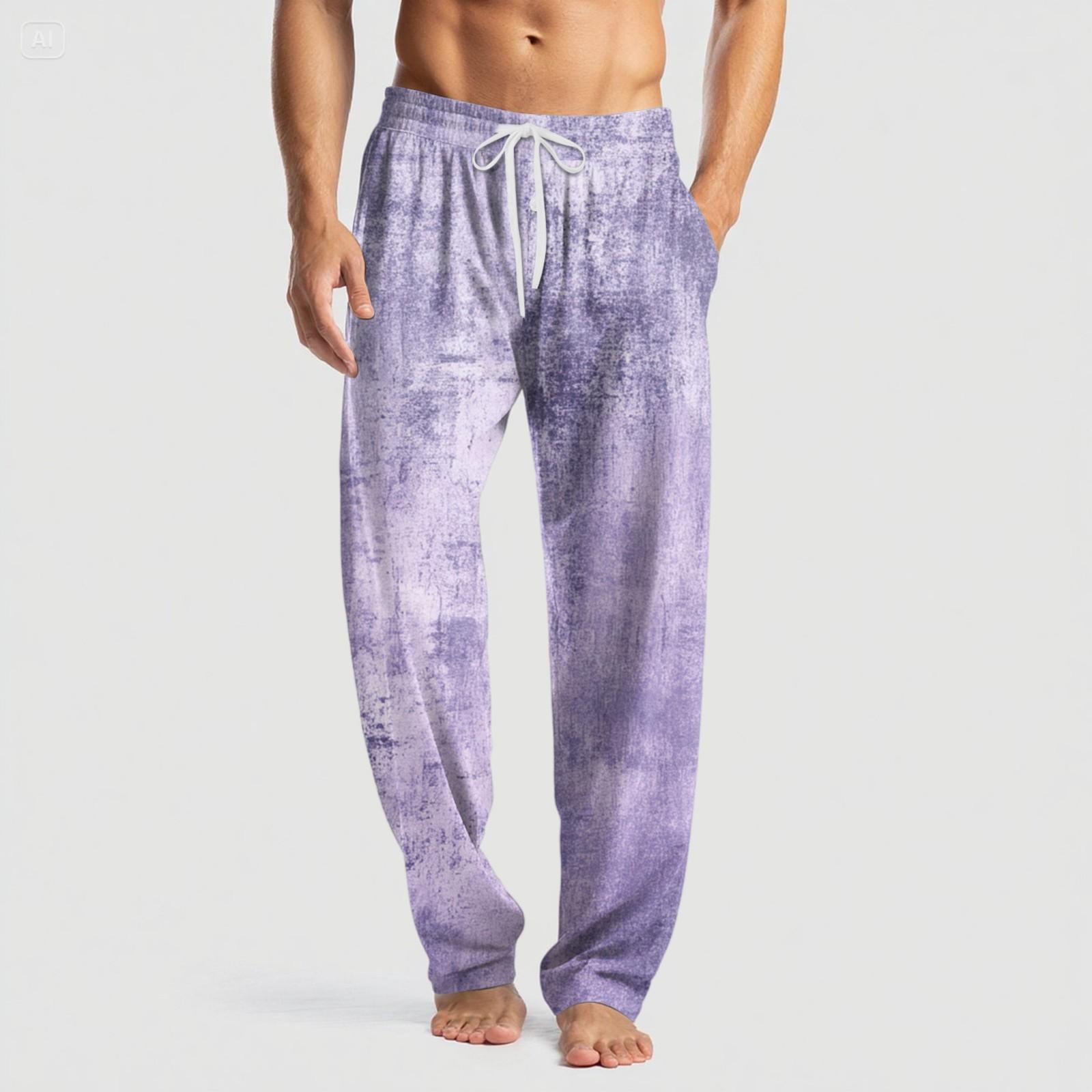 

Мужские вязаные модные брюки с принтом, карманами, повседневные, пижамные L синий