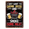 1dBrewski BBQ Metal Sign Man Cave Wall Art Beer Grill Humor Retro Decor