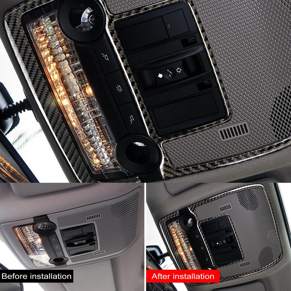 Car Front Reading Light Cover Trim Sticker Carbon Fiber Decal Decoration For BMW X5 E70 X6 E71 2007-2014 Interior Accessories