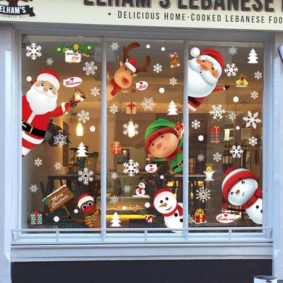 Double-Sided Christmas Window Decals: Santa, Snowman, Snowflake & Reindeer Stickers