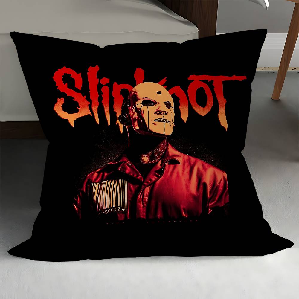 Rockband S-Slipknot Logotyp Kuddfodral Tum Gårdshusdekor Hem Prydnadskuddfodral För Soffdekorationer