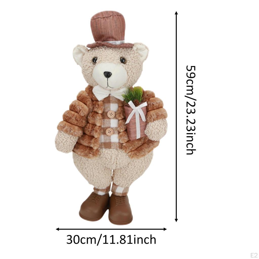 Björnfigur Juldocka Bordsdekoration Söta Rekvisita Ornament Staty för Vardagsrum