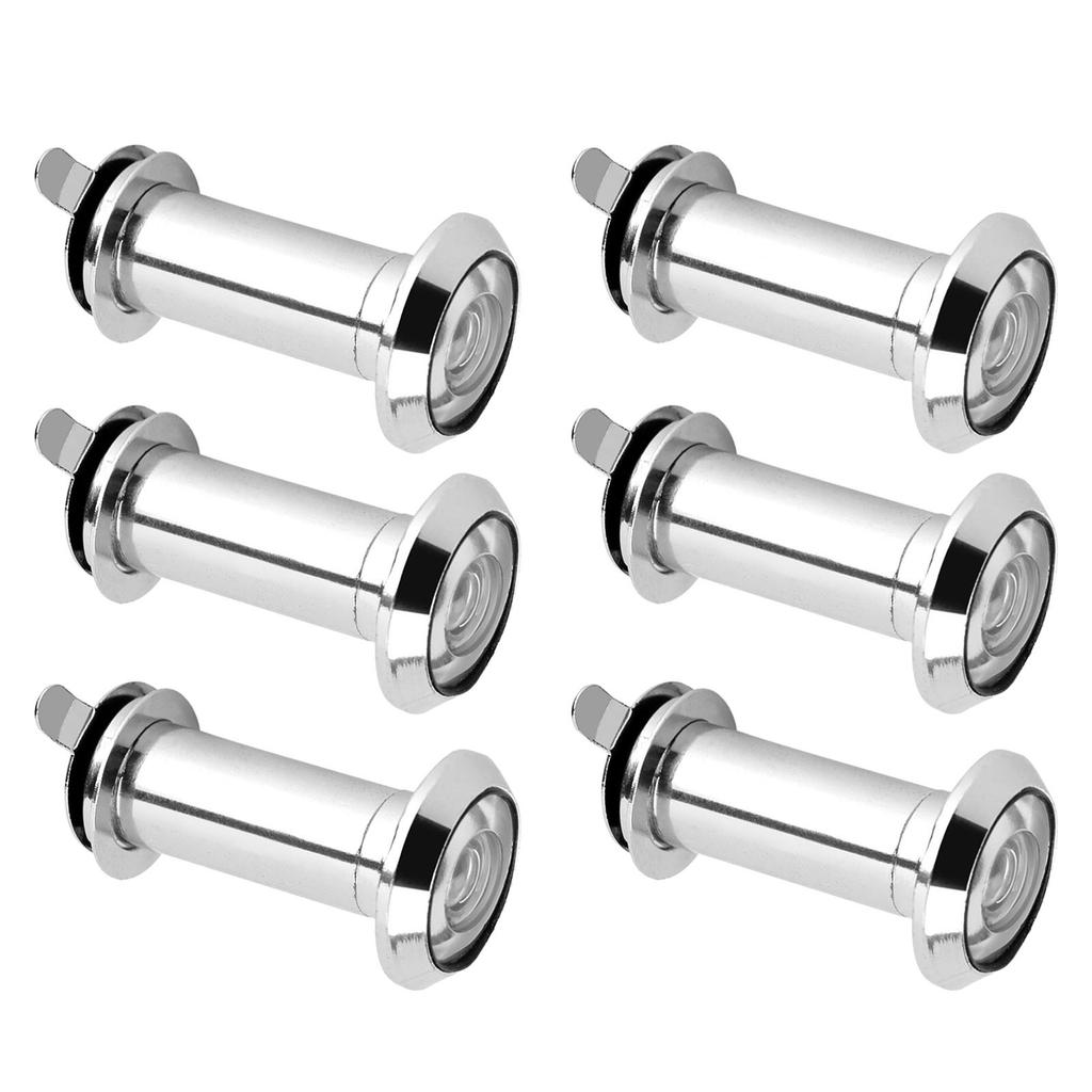 6 PEZZI Spioncino per Porta Angolo Ampio 220 Gradi Foro di Ispezione 14mm Antifurto Spioncino di Sicurezza Regolabile con Retro