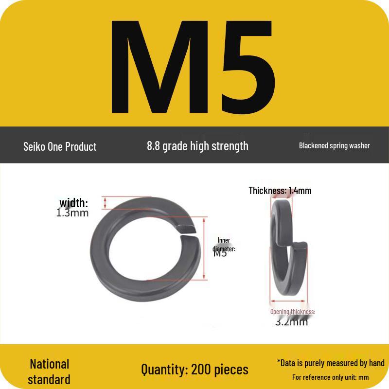 8.8 Grade Black Shock Absorbing Washer M3-M16