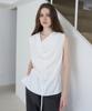 FROMWHERE Draped Sleeveless Top O/White