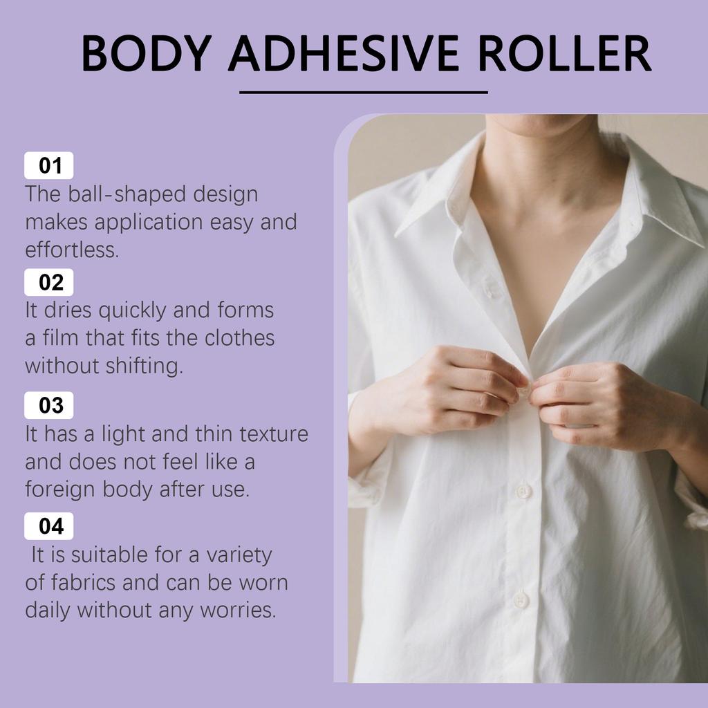 The Body Adhesive Roller Is Lightweight, Adheres And Dries Quickly. The Body Adhesive Roller Reduces Embarrassing Exposure,30ml