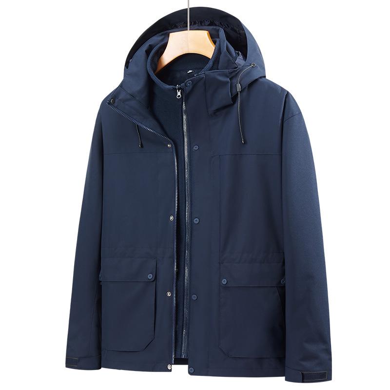 Unisex 3-in-1 Outdoor Waterproof Jacket: Fleece Windbreaker, Windproof Mountaineering and Warm Workwear.