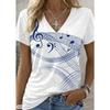 Women Summer T Shirt Musical Note Pattern Print Short Sleeve Tees Casual Printed Tops