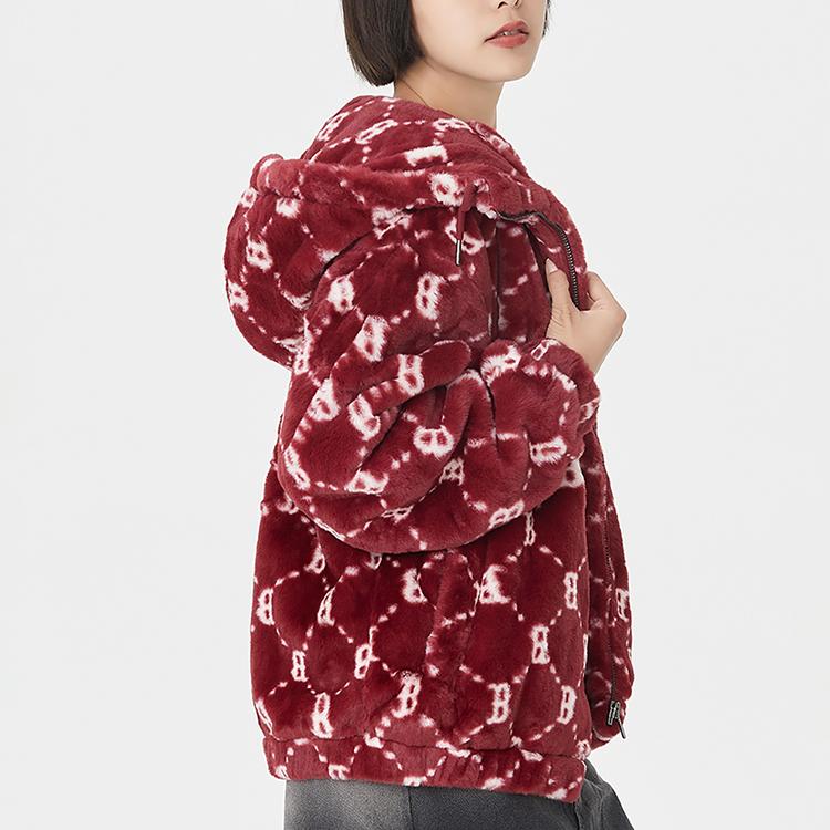 New MLB Velvet Jackets Unisex Burgundy 3AFDM0226-43WIS