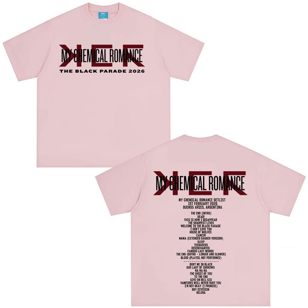 The Black Parade 2026 Tour Tshirts Punk Rock Band My Chemical RoUnisexce Tshirt Unisexs Women Clothing Vintage T Shirt Streetwear