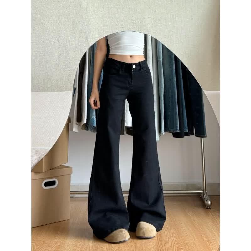 ZOSE Petite Women s Loose Micro-Flared Wide-Leg Jeans XL