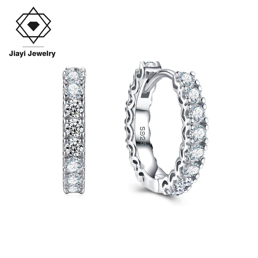 0.96 CTW S925 Sterling Silver Moissanite Hoop Earrings Ideal for Daily Wear & Gifts