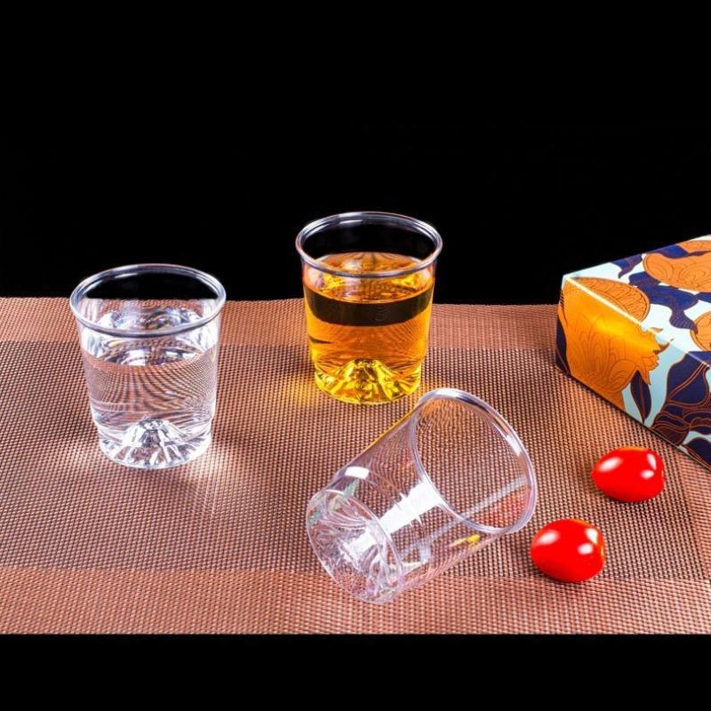 Eco-friendly Clear Plastic Disposable Party Shot Glasses Jelly Cups Tumblers Birthday Kitchen Accessories High Temperature Resistant Tea Cup for Drink