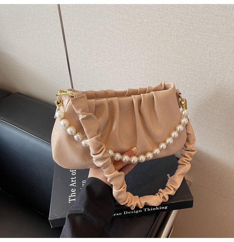 Large capacity bag women's summer new casual messenger bag shoulder underarm pleated cloud bag