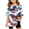 Kids Independence Day Print Round Neck Short Sleeve Casual T-shirt