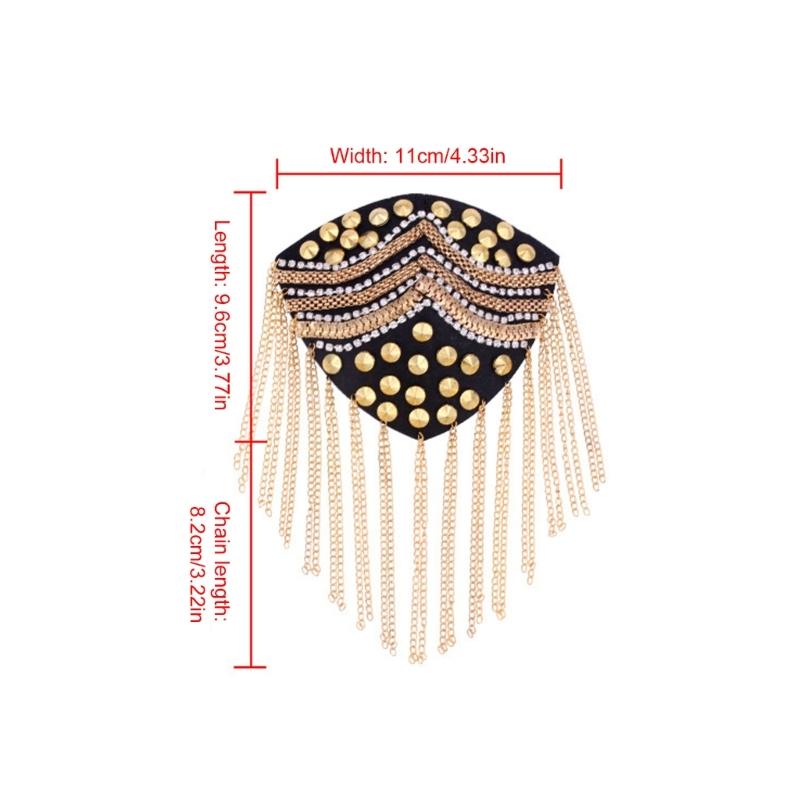 Metal Shoulder Embellishments Crystals Fringes Decorations For Evening Gowns And Handmade Craft