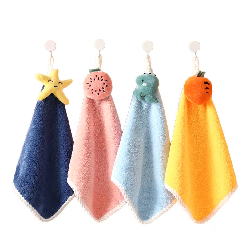 Uroczy Kreskówkowy Ręcznik do Rąk z Polaru Koralowego dla Kuchni