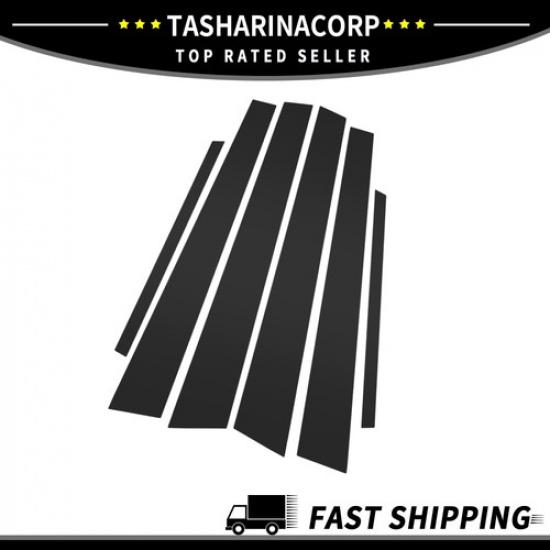 6 Pcs Car Door Pillar Window Trim for Honda Civic 01-05 Black