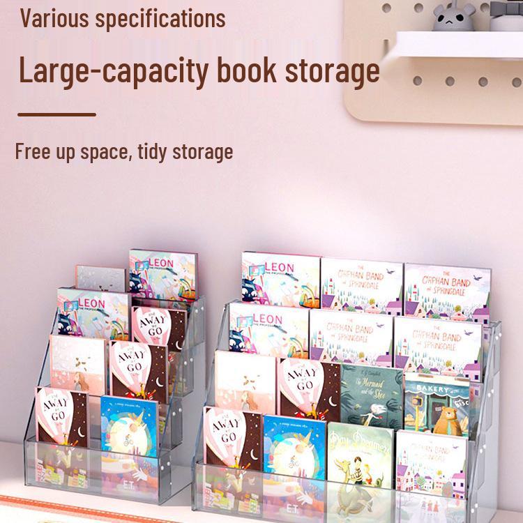 Desktop Bookshelf & Stationery Organizer: Book, Journal, & Postcard Display Rack