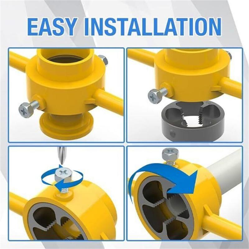 6pcs PVC Pipe Threader NPT Thread Tap Die Set Powerful 1/2 3/4 1 Inch Plumbing PVC Thread Tool Maker Screw Die Set Hand Tool