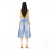 Fashion Summer Slub Fabric Wide Leg Cropped Capri Denim Pants For Women Trendy Versatile Loose Straight Slimming FigureFlattering Streetwear