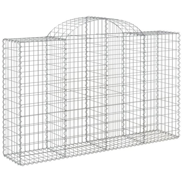 VidaXL Paniers à gabions arqués 11 pcs 200x50x120/140 cm Fer galvanisé, gabion, cage de gabion, panier de mur de gabion, mur 3146350