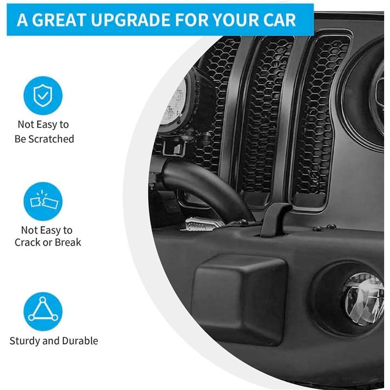 2Pcs Tow Hook Cover Protector Sleeve for Jeep Wrangler JK JL JT 07-23 Front Bumper Buffer Block