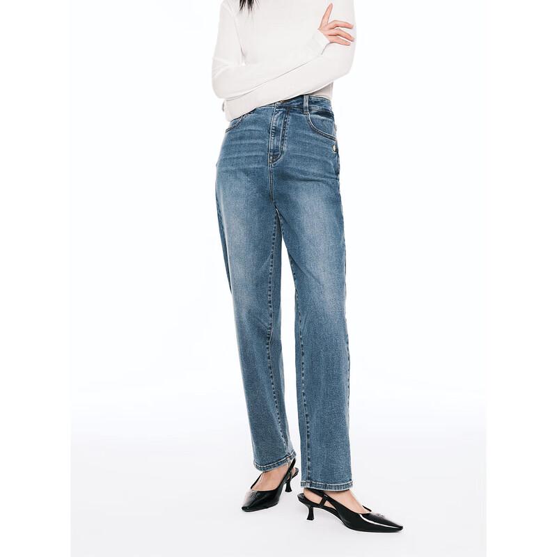 

PEACEBIRD Women s High-Waisted Tapered Loose Dad Jeans M
