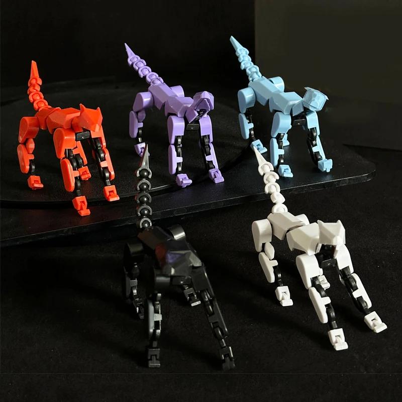 Multi-Jointed Movable Shapeshift Robot 3D Printed Mannequin Character and Dog Figures Toys Parent-children Game For Kids Gifts