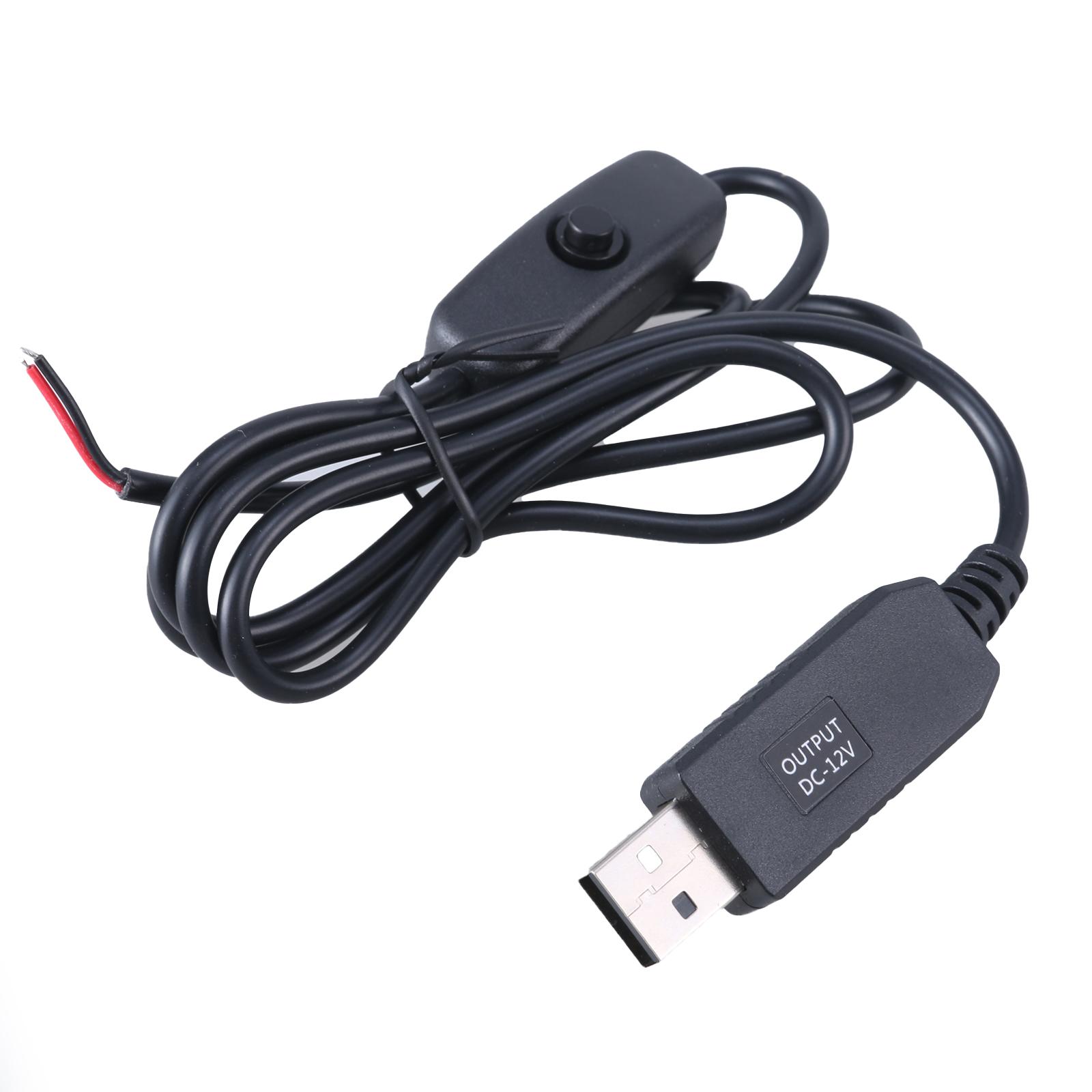 

USB Pigtail 2-жильный кабель, USB 2.0 штекер 2pin провод DIY Pigtail кабель 12V 0.5A USB C кабель питания черный
