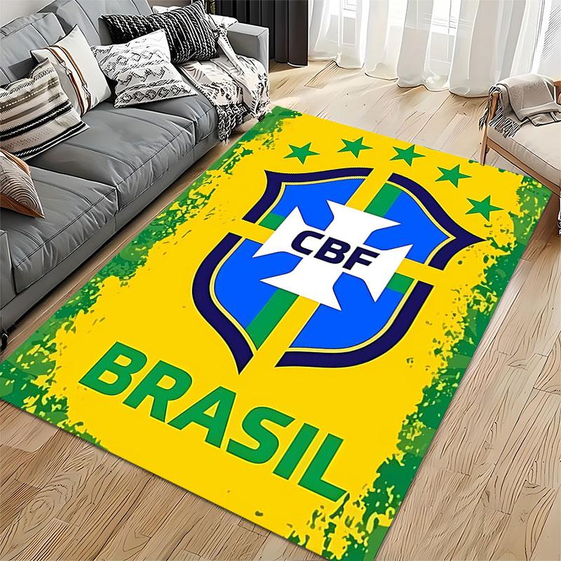Brazil CBF Logo-Themed Carpet suitable as a non-slip mat for the living room or bedroom sofa