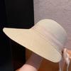 Basin Cap Portable Straw Weaving Beach Hat Breathable Hollow Out Bow Fisherman Cap Thin Polyester Big Brimmed Woven Cap Spring