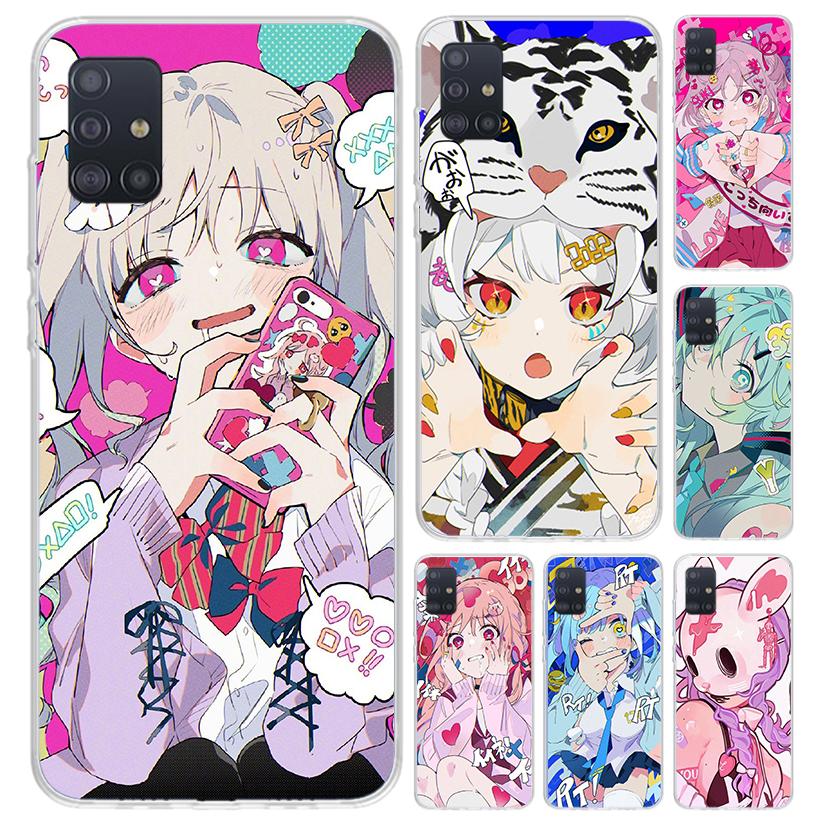 Cute Anime Girl INS Phone Case for Samsung Galaxy A52 A32 A22 A12 A02S A50S A30S A10S Note 20 Ultra 10 Plus S10 A31 A20 A71 A72
