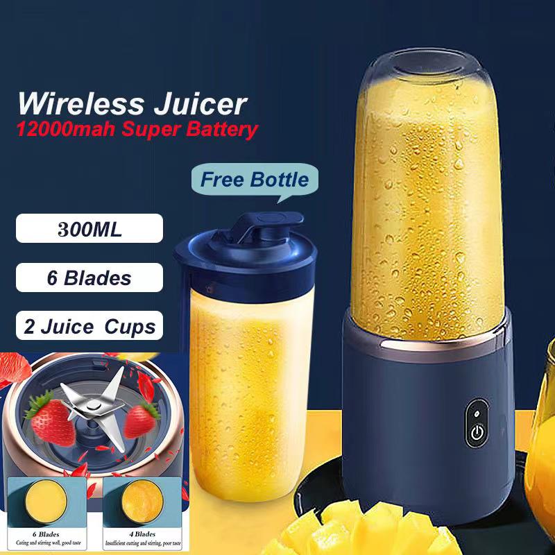 600ml Portable Blender 240W USB Rechargeable Electric Juicer with 6D Blades, BPA-Free, 4000mAh Lithium Battery, Quick Charge, Small Container for