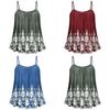 Elegant Women Print Loose Casual Summer Pleated Flowy Sleeveless Camisole Tank Tops