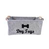 Felt Toy Storage Box with Wooden Handles - Multi-Size Square Design for Home or Pet Use