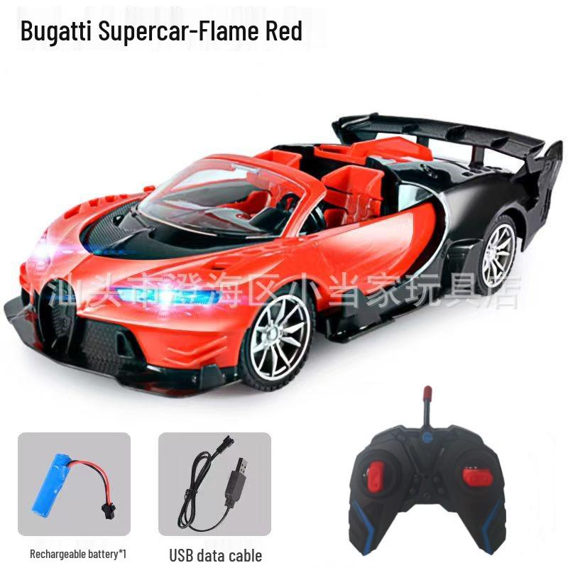 Children's Remote Control Convertible Sports Racing Car Toy - Rechargeable & Wireless with Lights