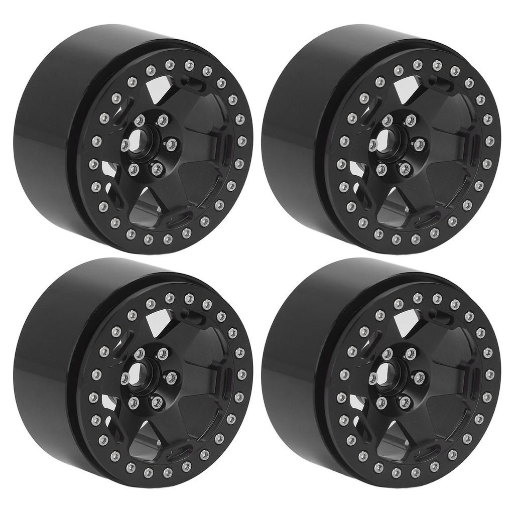 4Pcs 2.2 Inch Wheel Hubs Aluminum Alloy Wheel Hubs for 1 10 Remote Control RC Rock Crawler Car Black