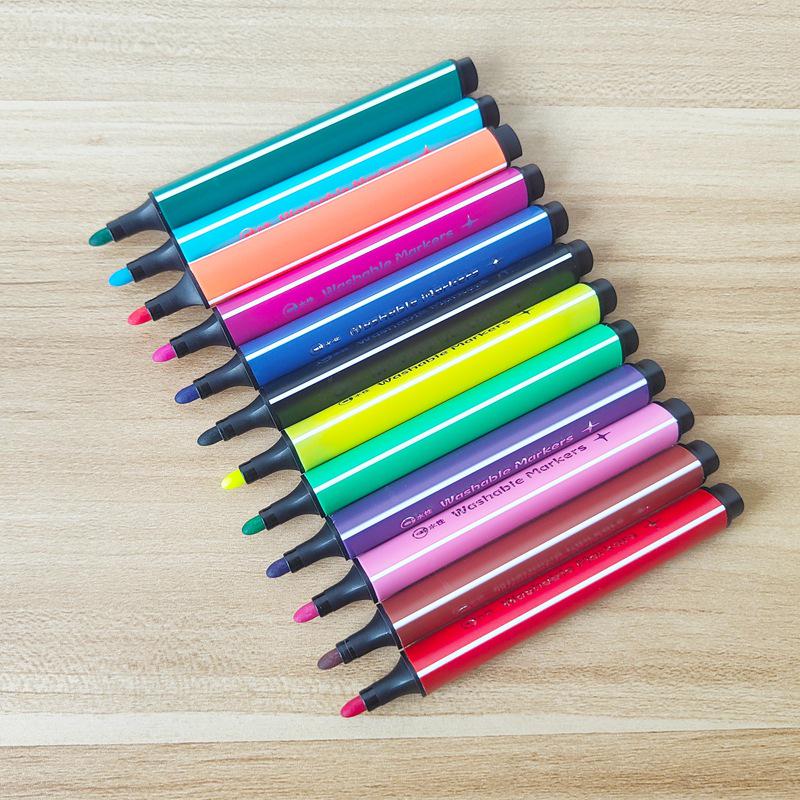 18-Color Triangular Grip Markers for Kids - Ideal for School, Art, DIY, Journals
