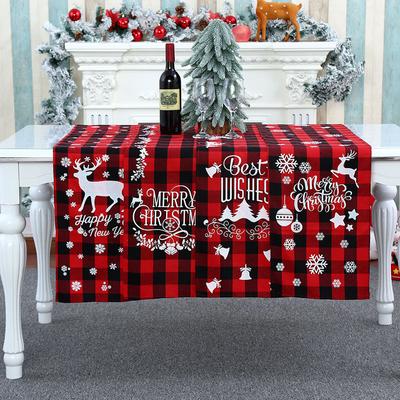 Decorazioni natalizie Terylene Gingham Table Flag Tovaglia a quadri rossi e neri inglesi Tovaglietta americana Forniture per decorazioni per ristoranti